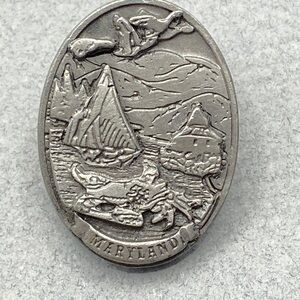 TRAUB Solid Pewter Maryland Tie Tac Lapel Pin